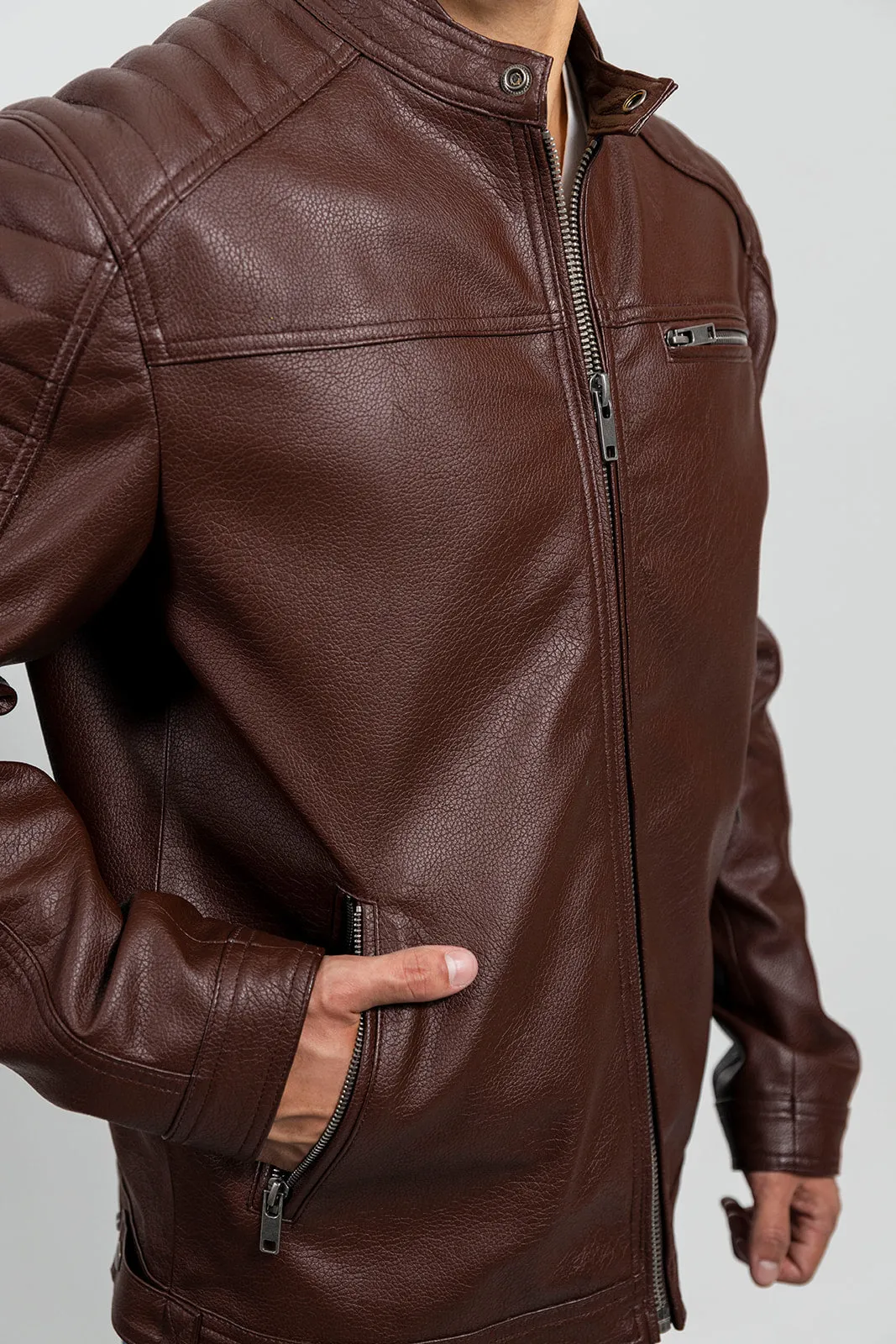 Logan Men's Vegan Faux Leather Jacket (POS)