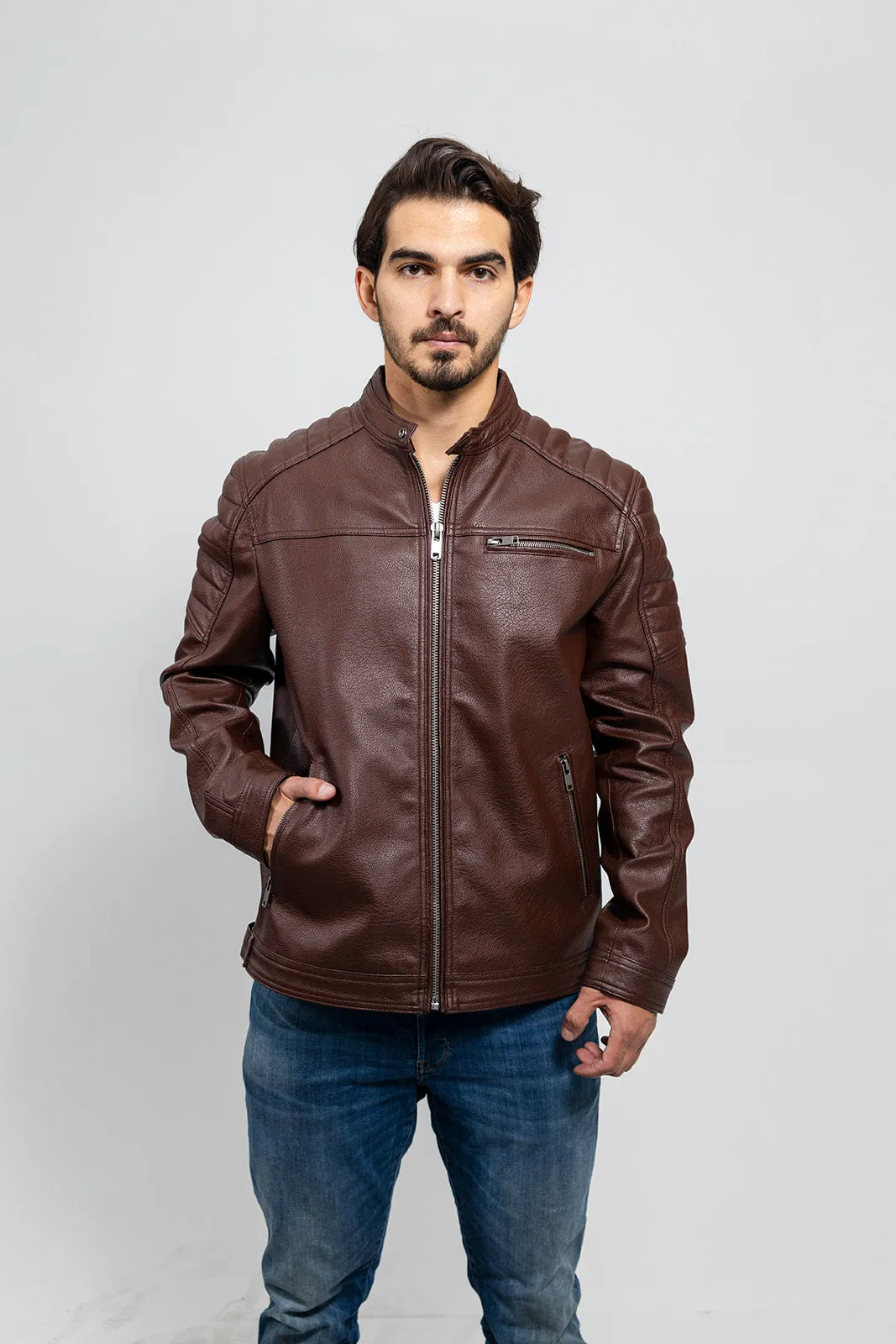 Logan Men's Vegan Faux Leather Jacket (POS)