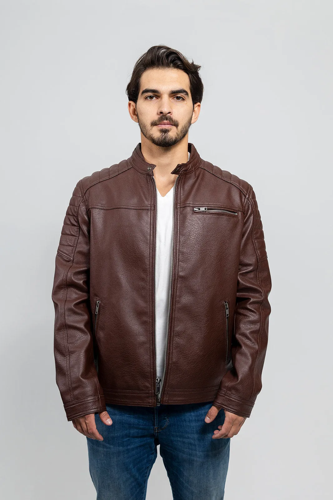 Logan Men's Vegan Faux Leather Jacket (POS)