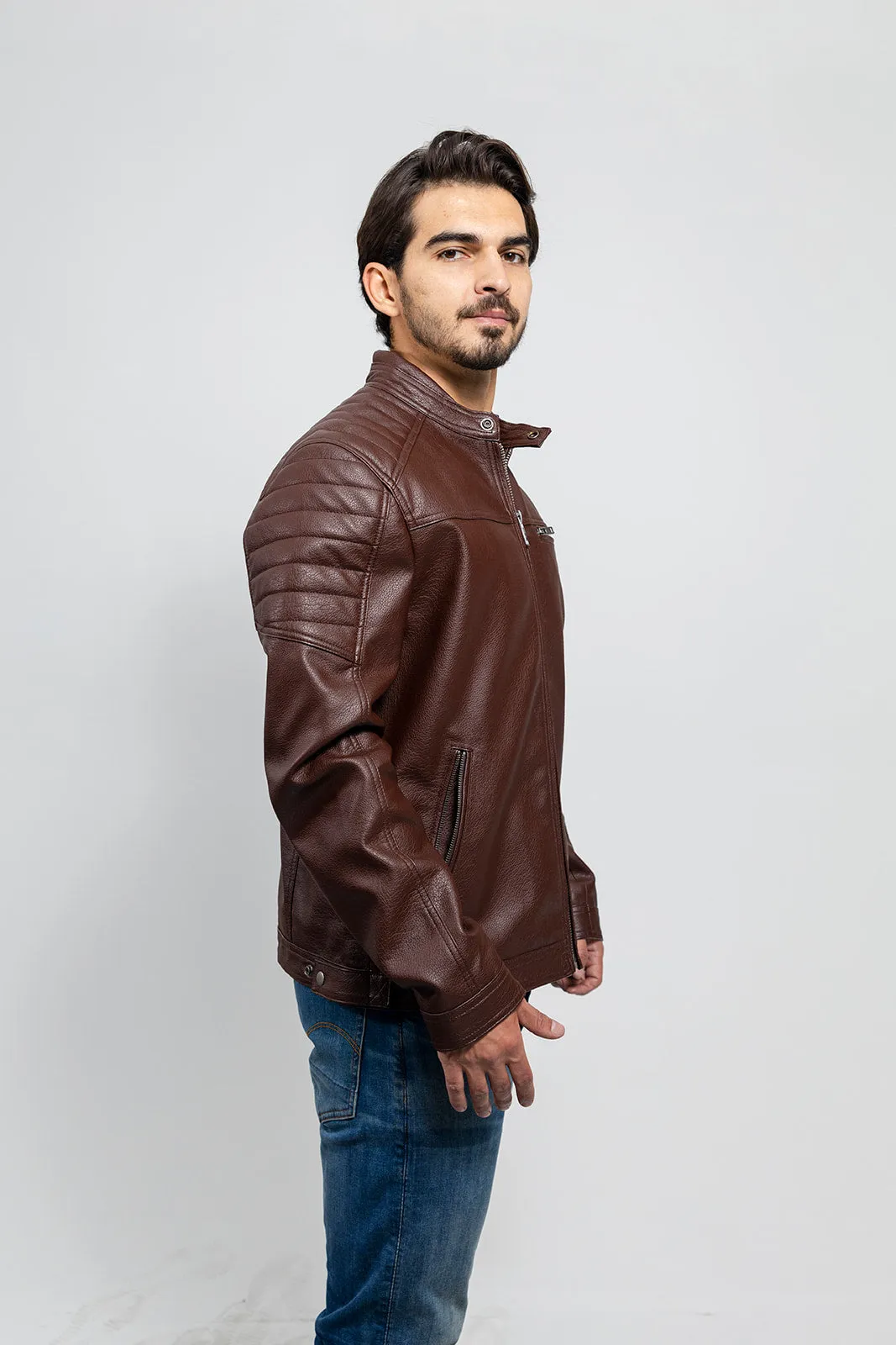 Logan Men's Vegan Faux Leather Jacket (POS)