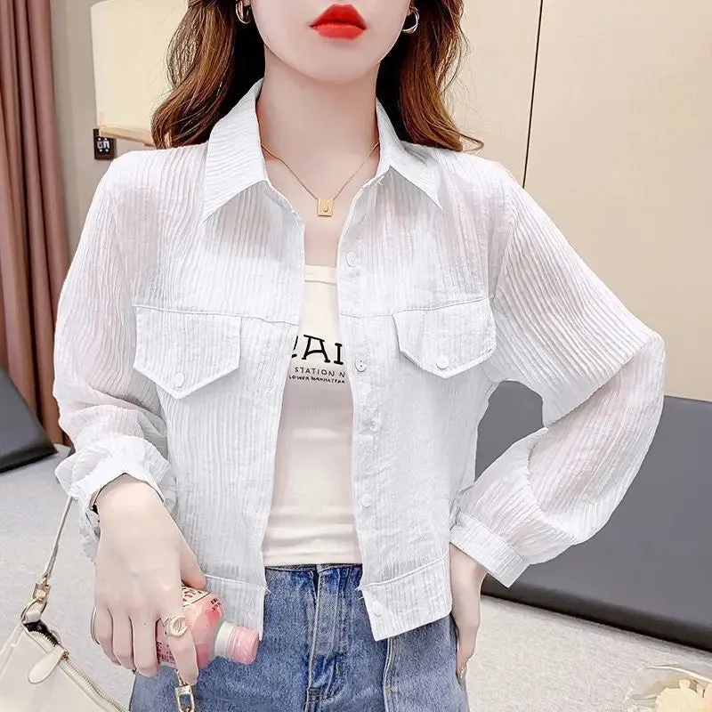 Loose Summer Short Chiffon Shirt For Women