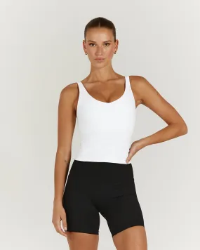 LUXE BROOKE LONGLINE TOP - WHITE