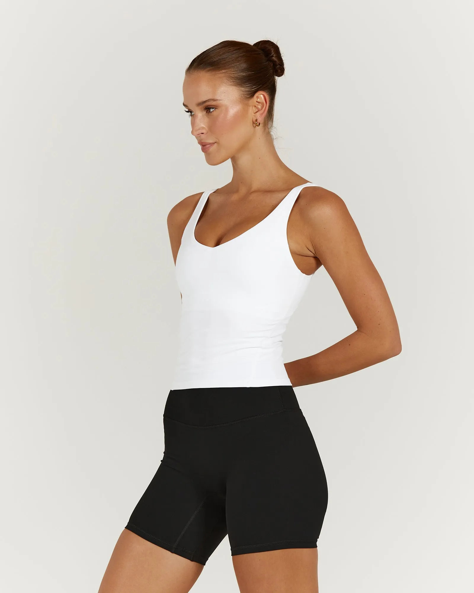 LUXE BROOKE LONGLINE TOP - WHITE