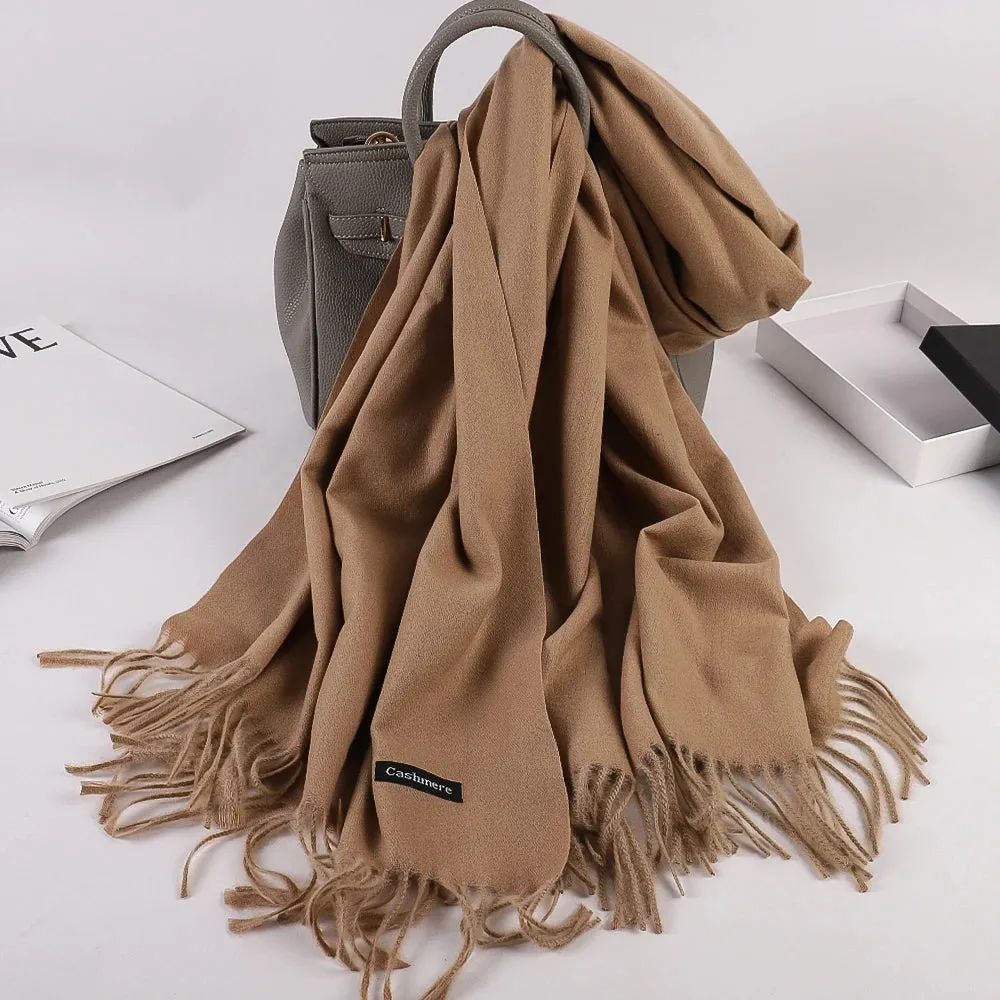 Luxury Brand Winter Soft Warm Cashmere Scarf for Women Wool Scarves Autumn Poncho Men's Womens Pashmina Female Foulard Bufanda