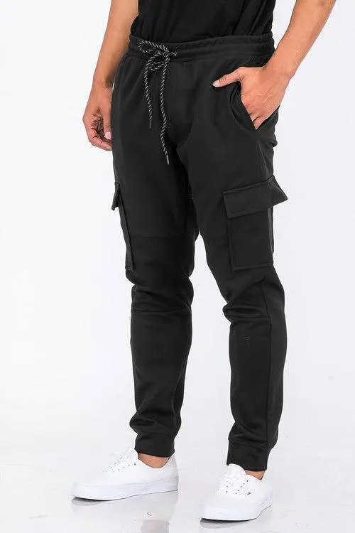 Mens Basic Sweat Pants Cargo Joggers