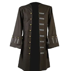 MEN’S BROWN COTTON MOVIE COSTUME PEA COAT JACKET