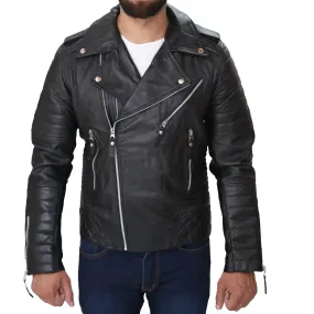 Mens Quilted Leather Jacket