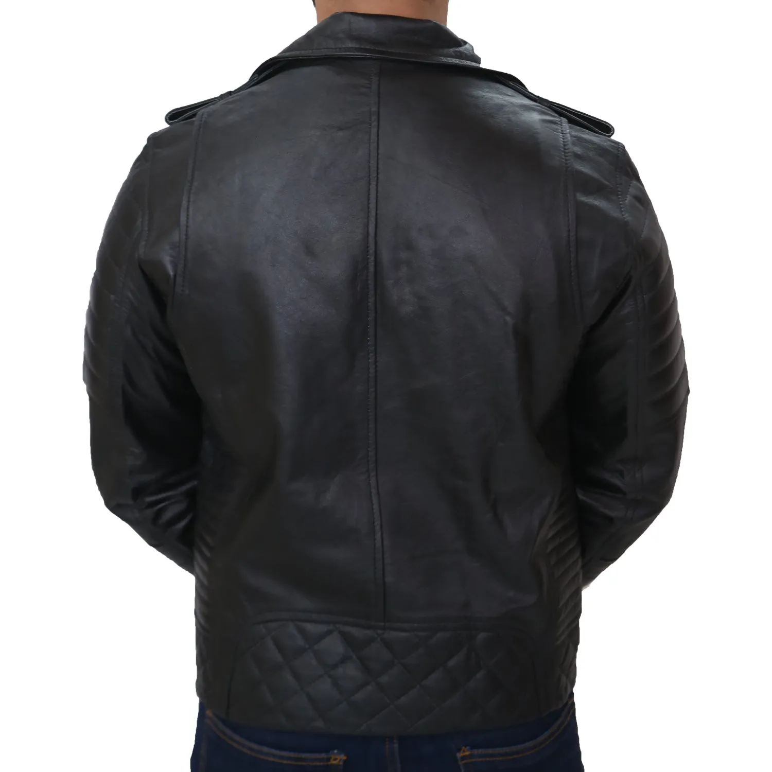 Mens Quilted Leather Jacket