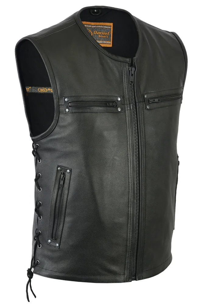 Men's Zipper Front Single Back Panel Concealed Carry Vest