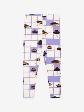 Mini Rodini Kids Organic Cotton UFO Leggings in Purple