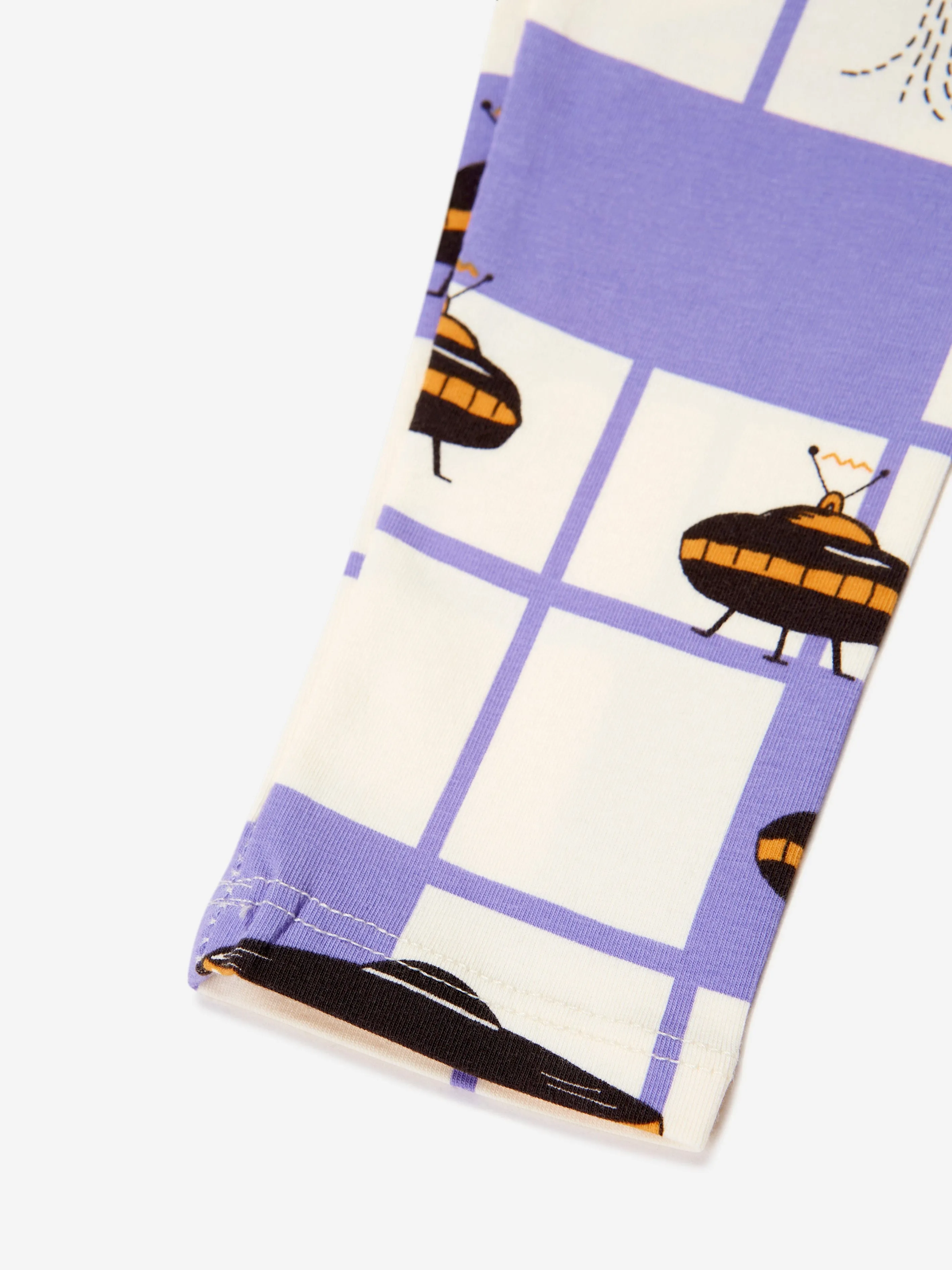 Mini Rodini Kids Organic Cotton UFO Leggings in Purple