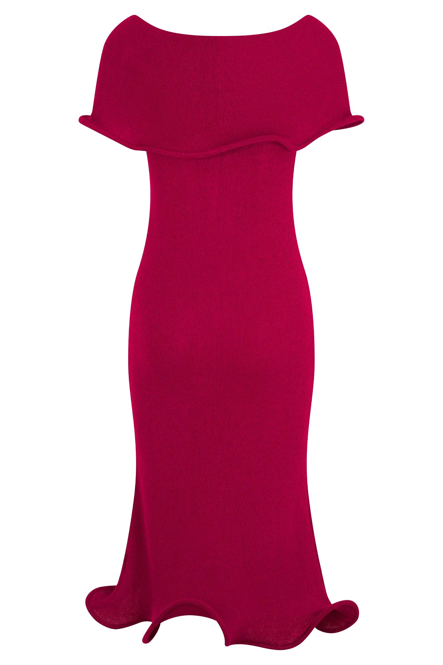 Molly Off Shoulder Knit Midi Dress - Raspberry