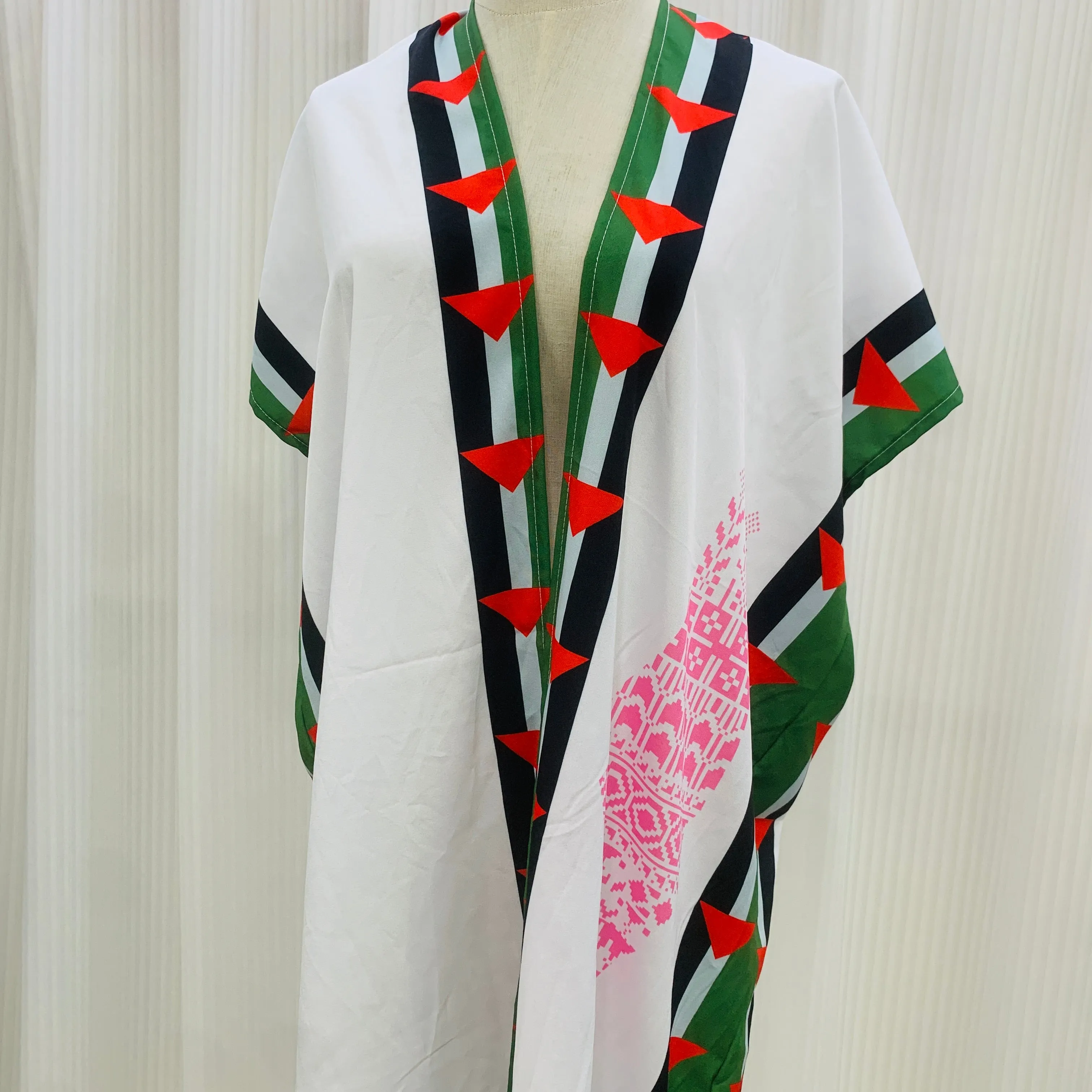 MY020  Palestinian print jacket long sleeveless