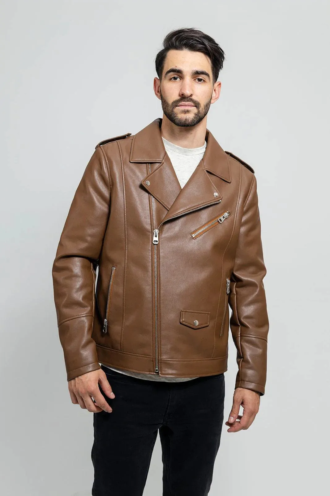 Nash Mens Vegan Faux Leather Jacket