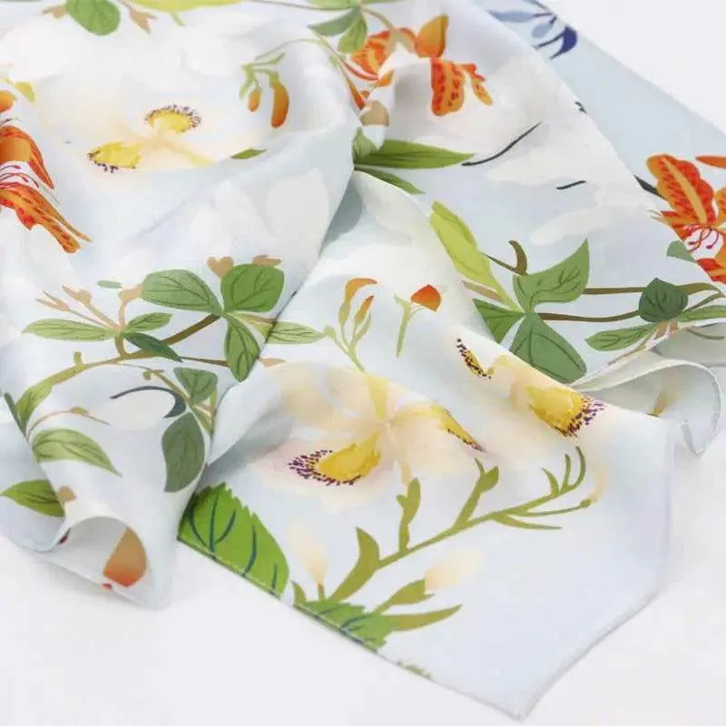 National Museum Floral Silk Square Scarf Four Seasons 53 x 53 cm