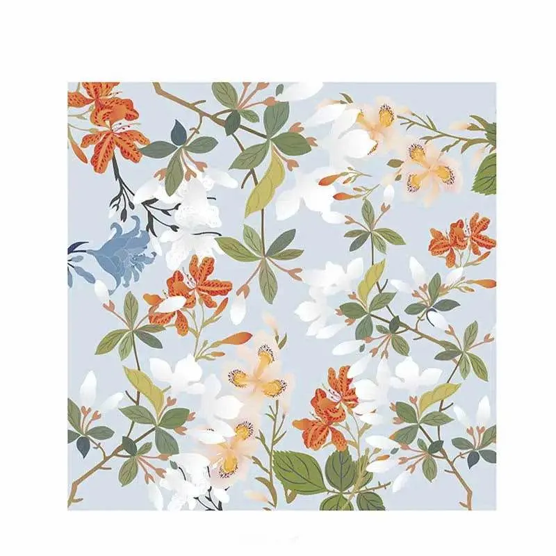 National Museum Floral Silk Square Scarf Four Seasons 53 x 53 cm