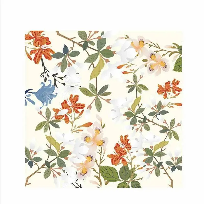 National Museum Floral Silk Square Scarf Four Seasons 53 x 53 cm