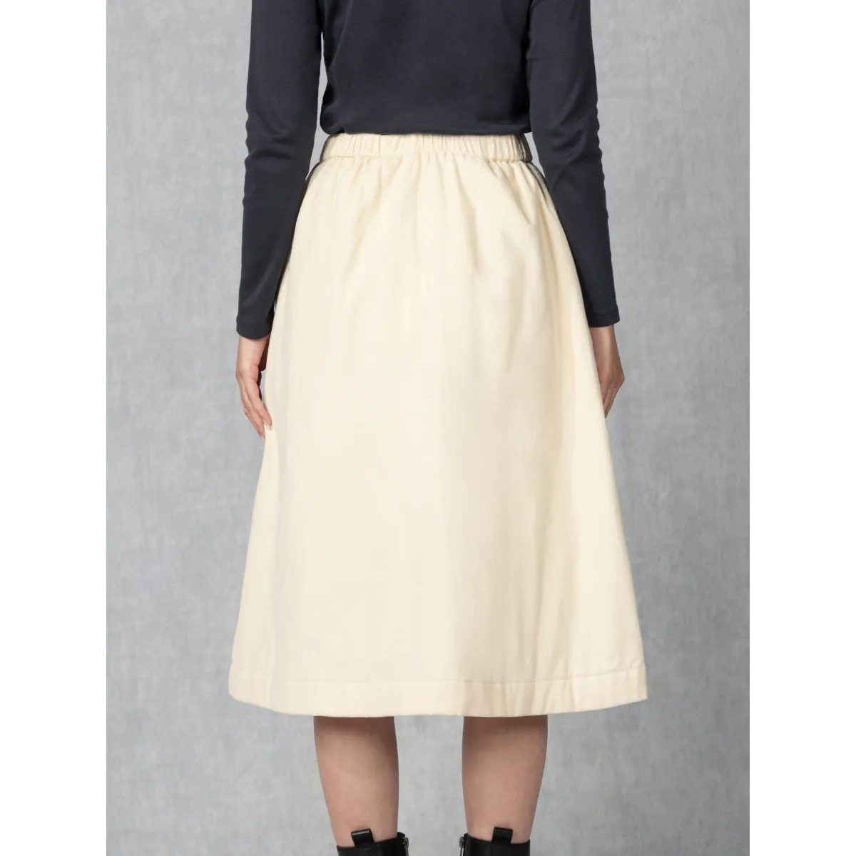 Needlecord Midi Skirt Ivory