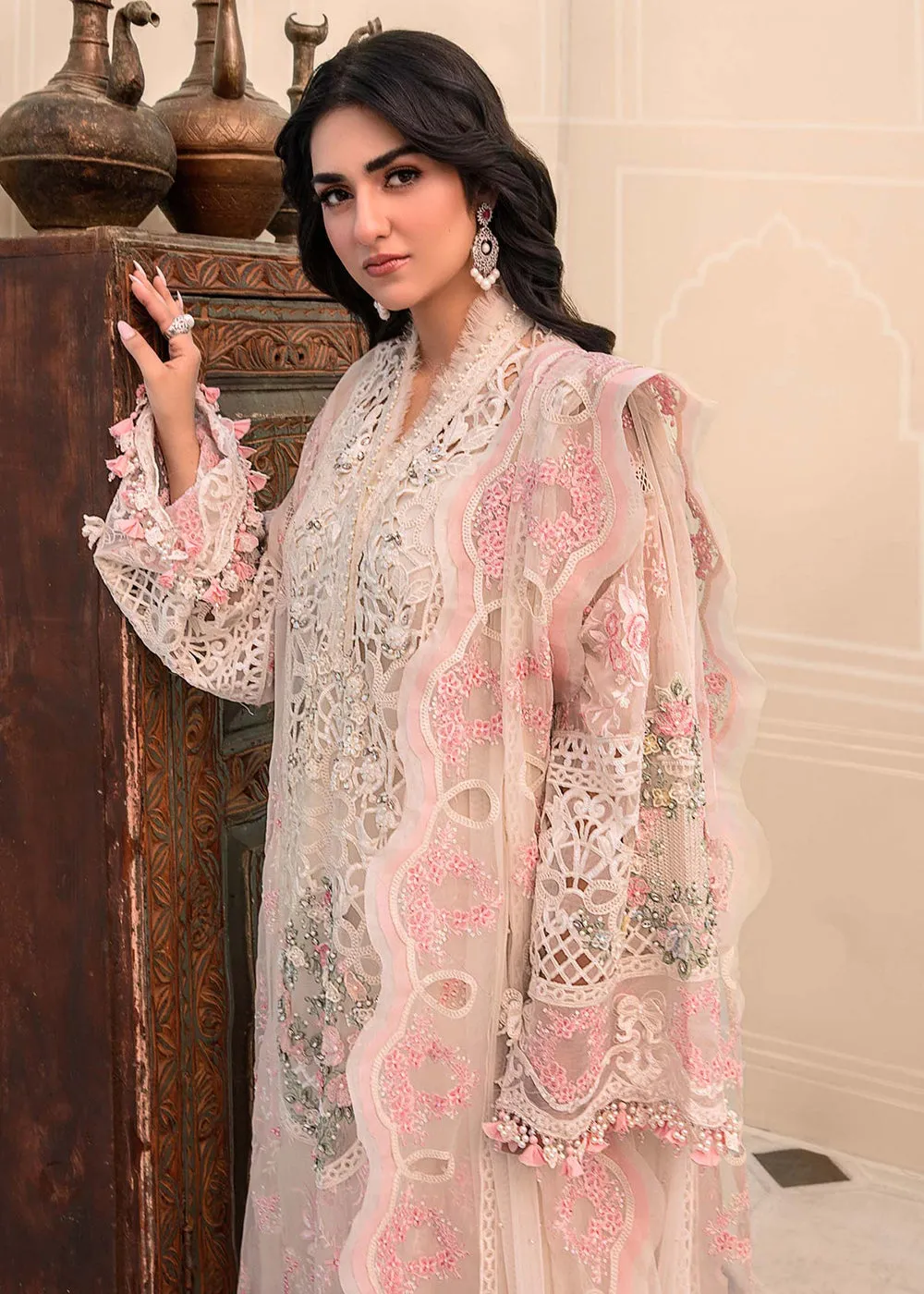 Off White Embroidered Suit - Maria B - Mbroidered Heritage Edition - BD-2604