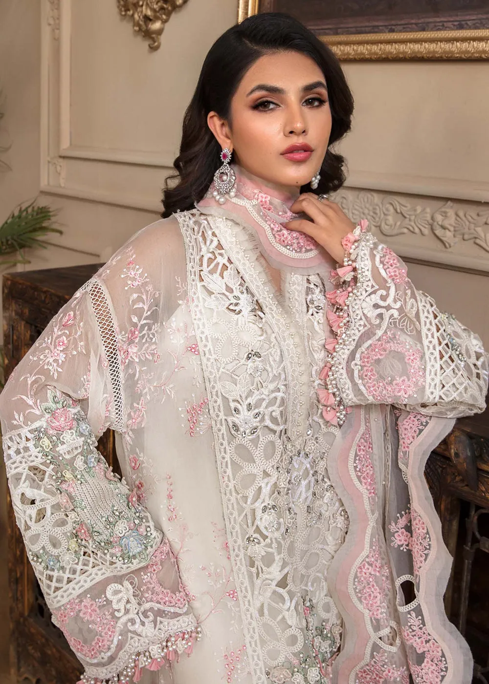 Off White Embroidered Suit - Maria B - Mbroidered Heritage Edition - BD-2604