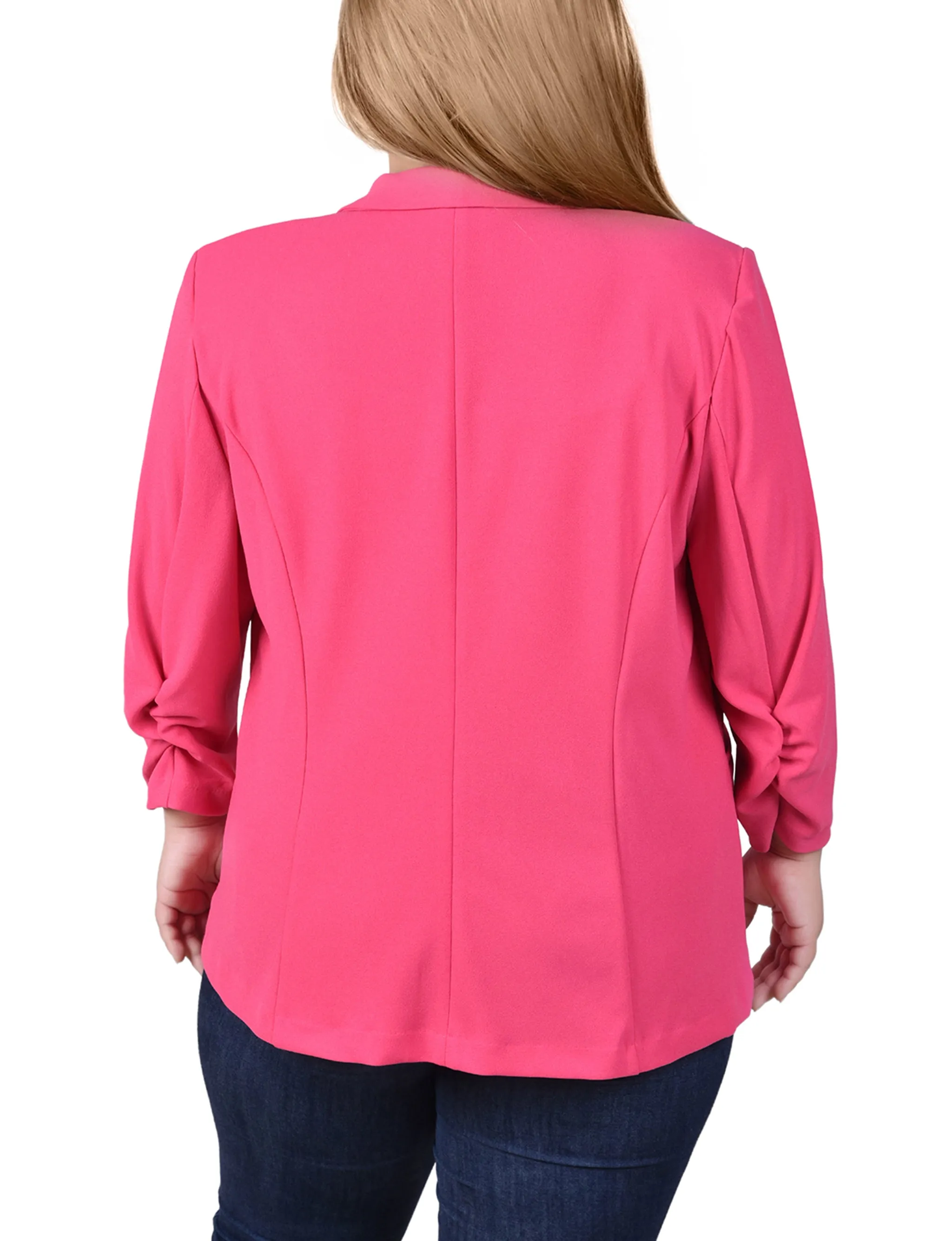 Plus Size 3/4 Sleeve Scuba Crepe Jacket