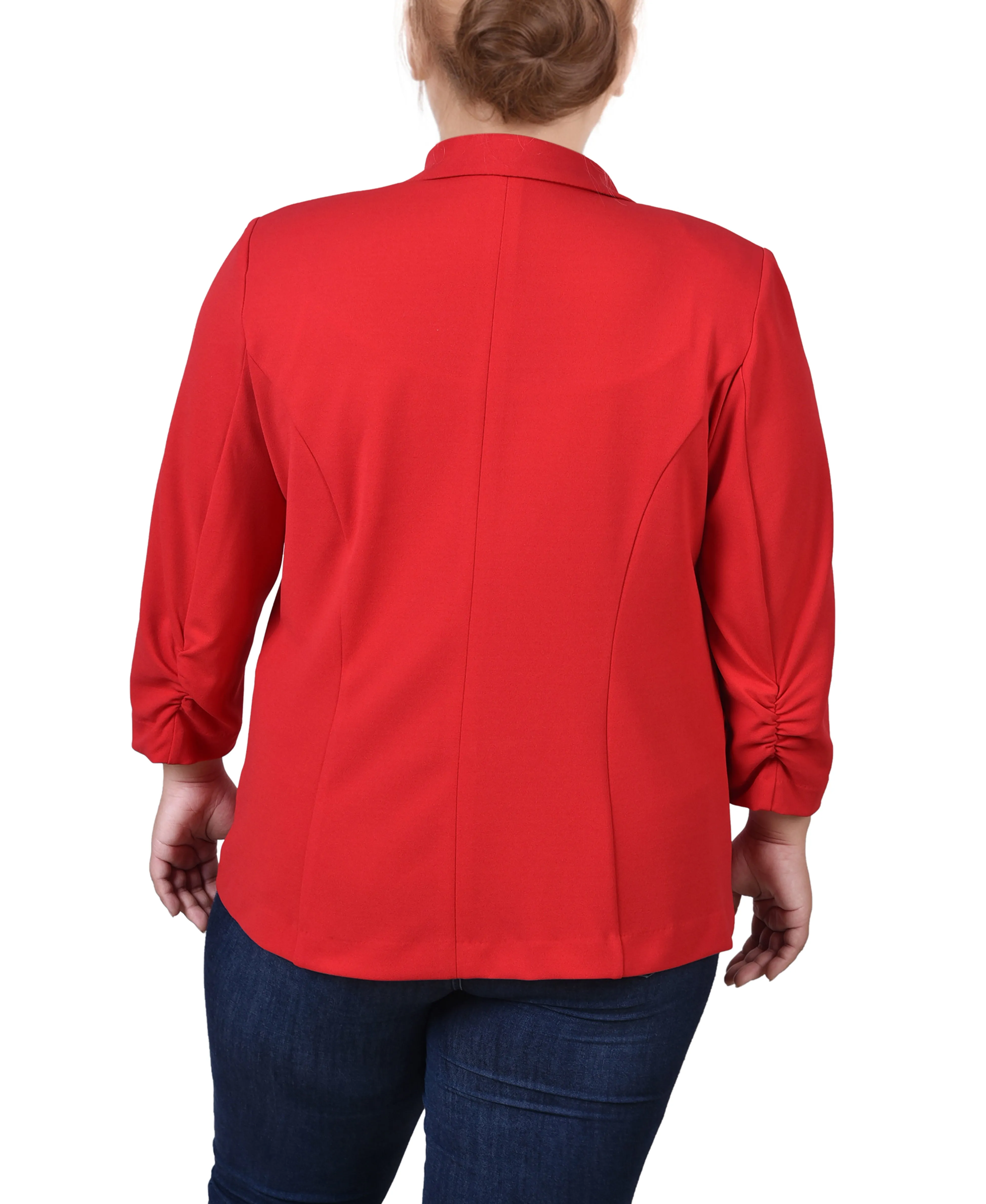 Plus Size 3/4 Sleeve Scuba Crepe Jacket