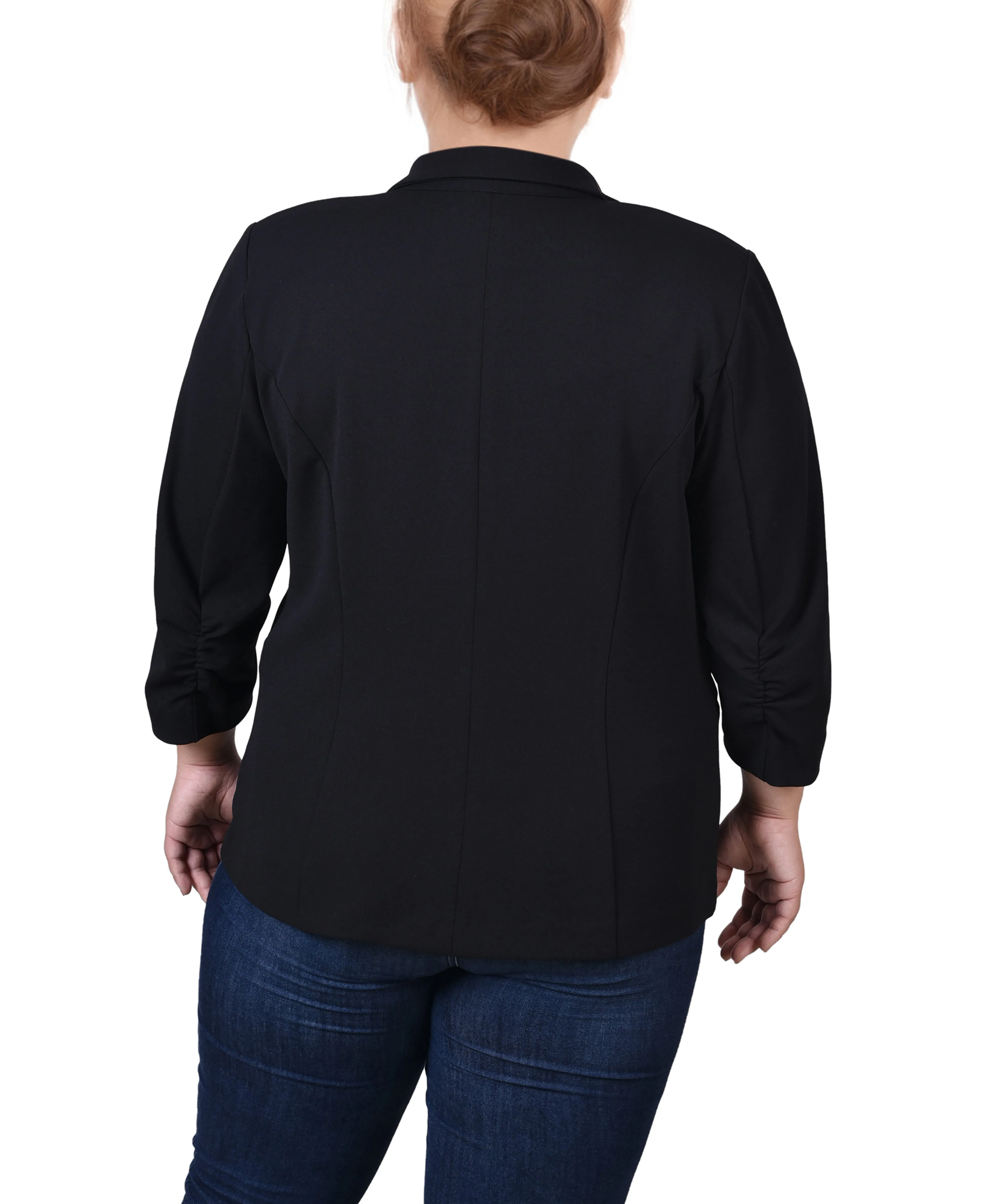 Plus Size 3/4 Sleeve Scuba Crepe Jacket