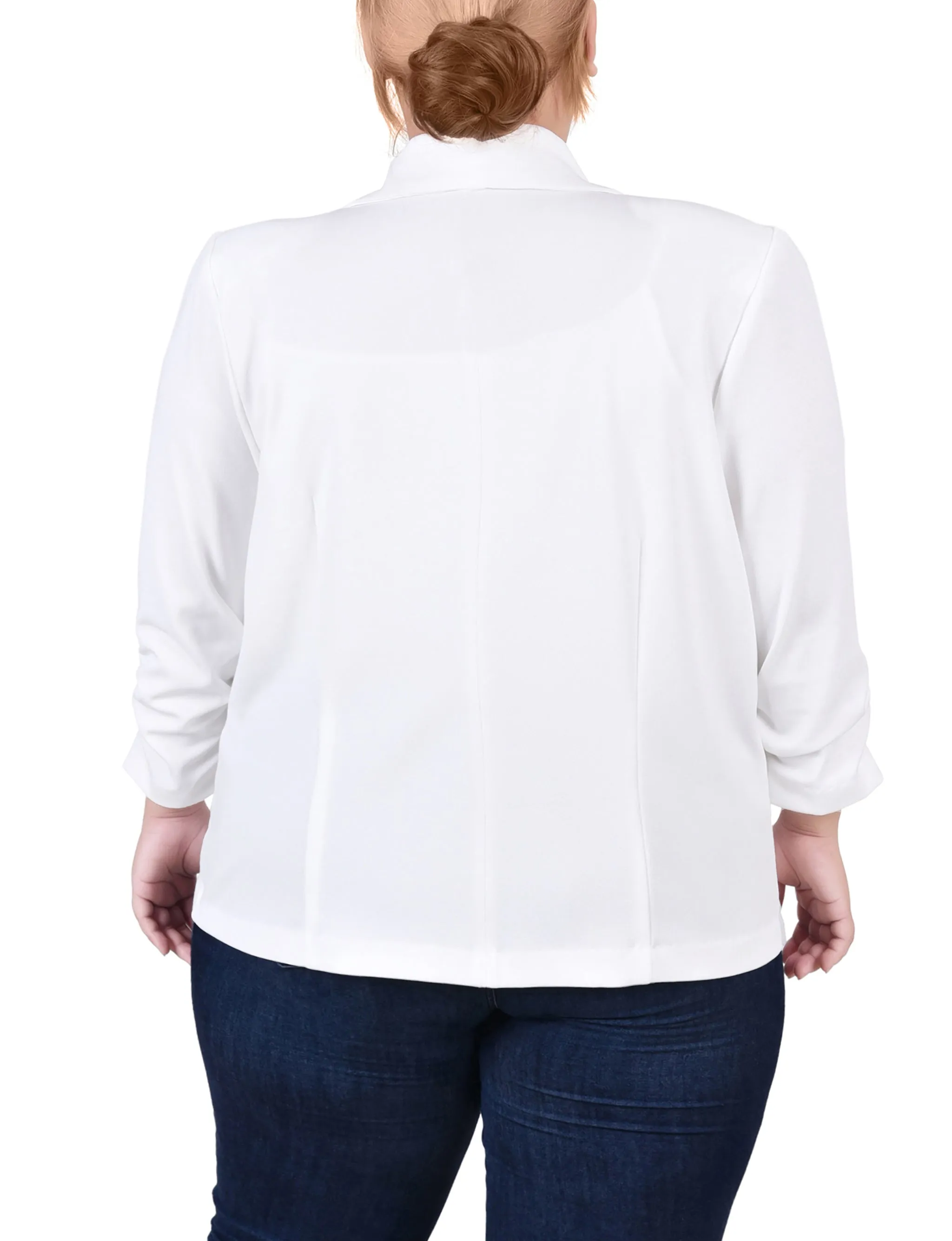 Plus Size Long Sleeve Scuba Crepe Jacket