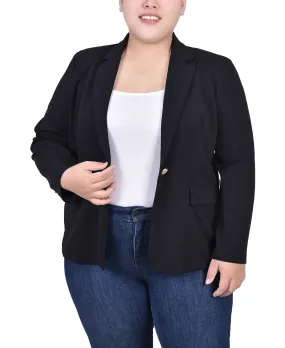 Plus Size Long Sleeve Scuba Crepe Jacket