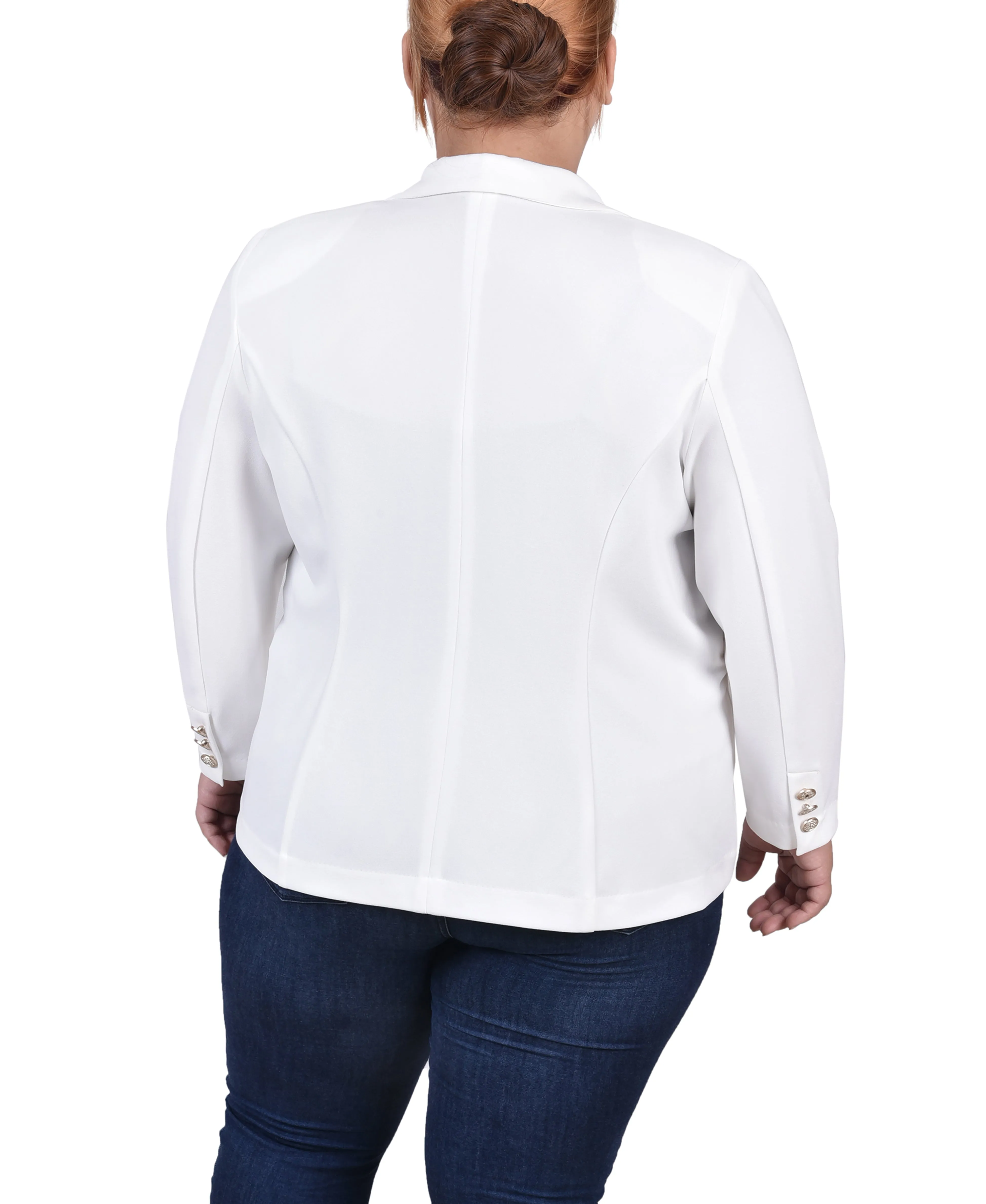 Plus Size Long Sleeve Scuba Crepe Jacket