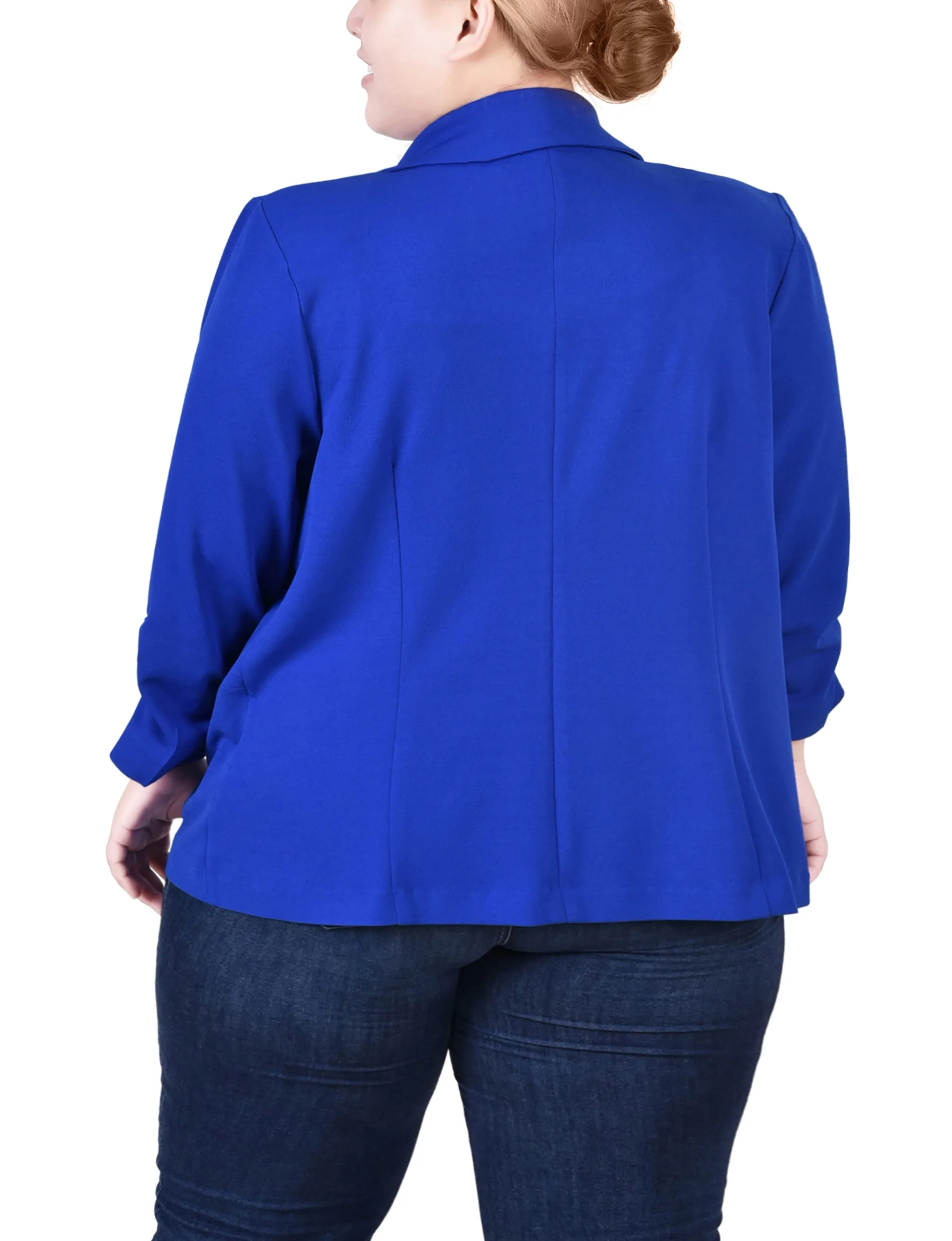 Plus Size Long Sleeve Scuba Crepe Jacket