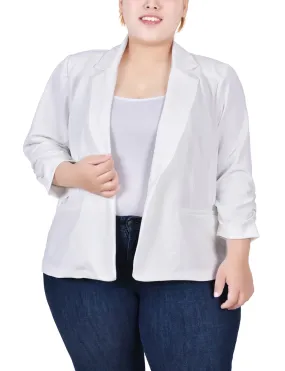 Plus Size Long Sleeve Scuba Crepe Jacket