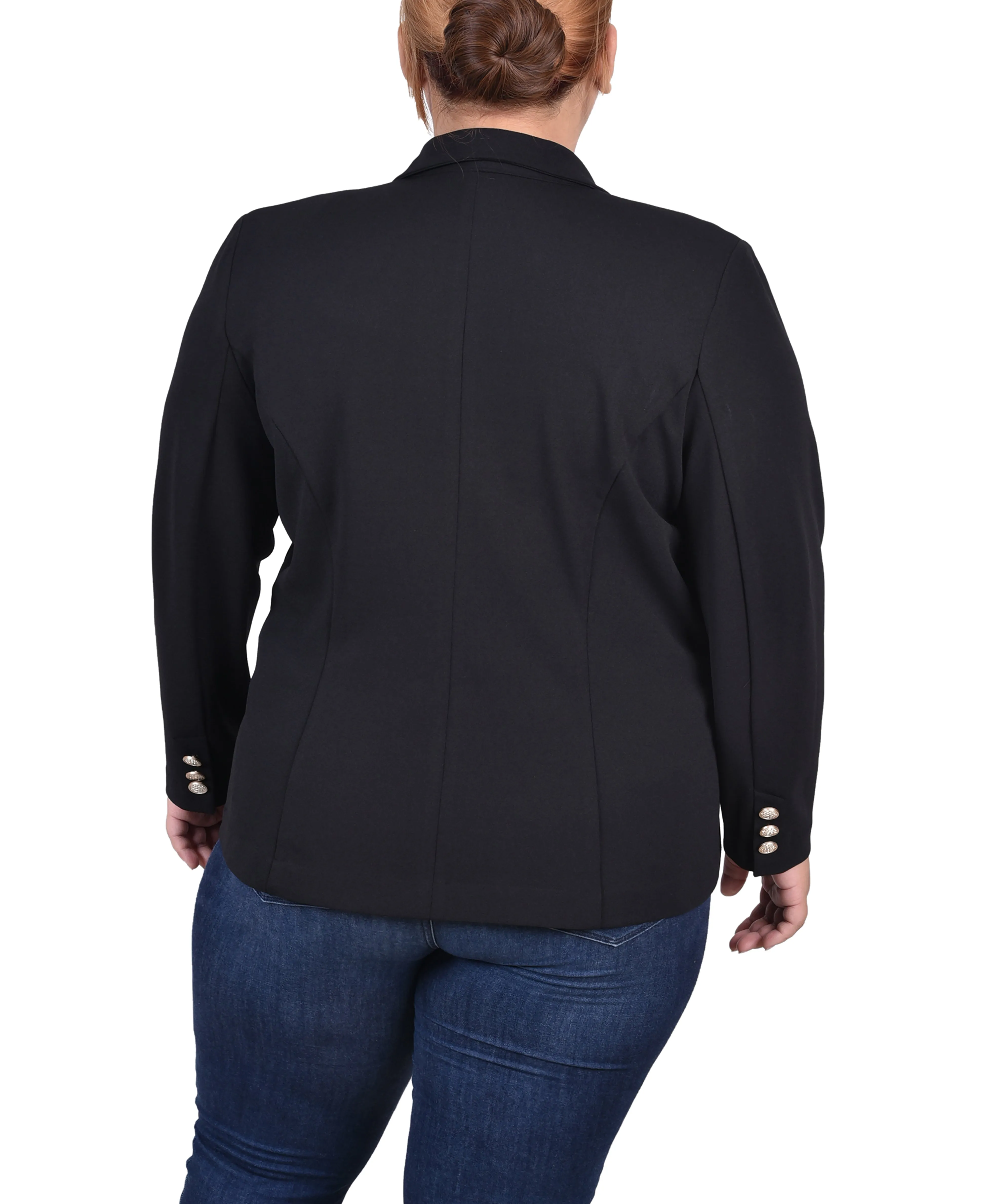 Plus Size Long Sleeve Scuba Crepe Jacket