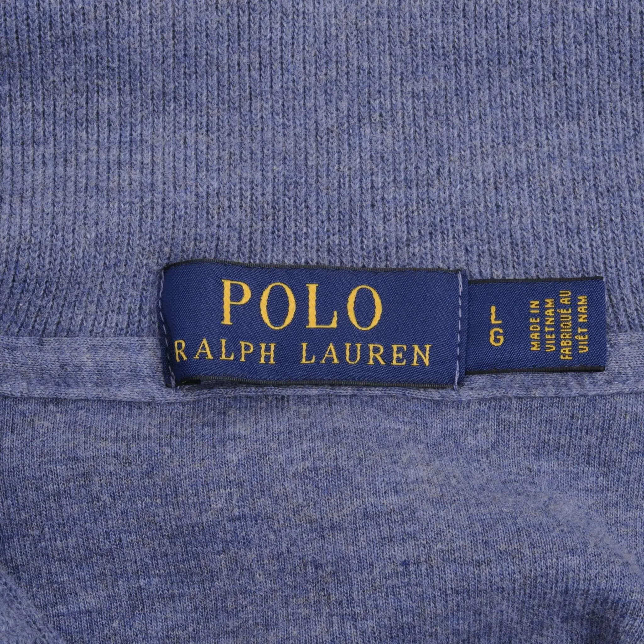 POLO RALPH LAUREN BLUE QUARTER 1/4 ZIP SWEATER SIZE Large