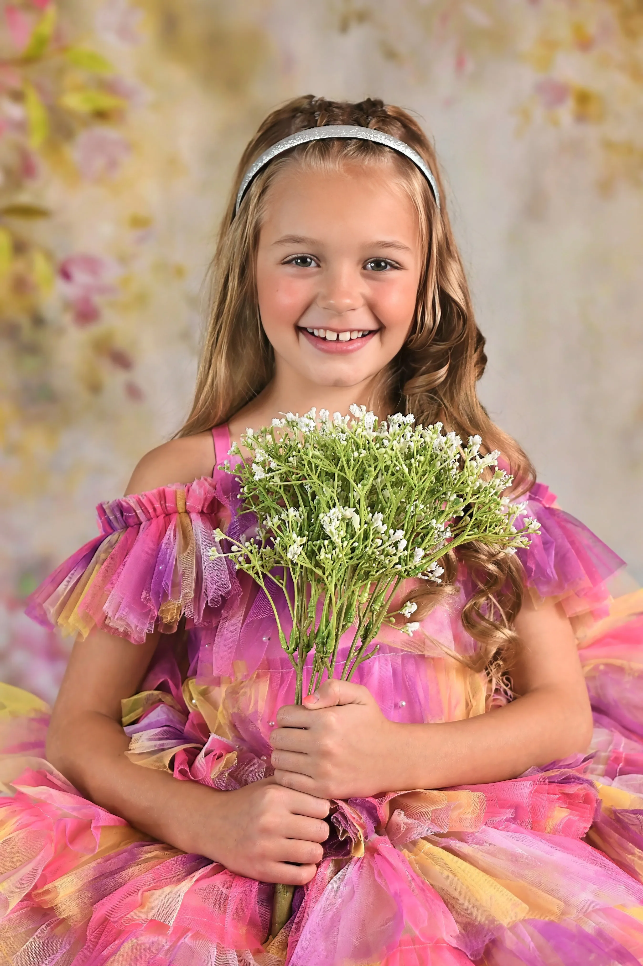 "Sunset Sorbet" petal  Length Dress ( 6 Year - Petite 7 Year)-