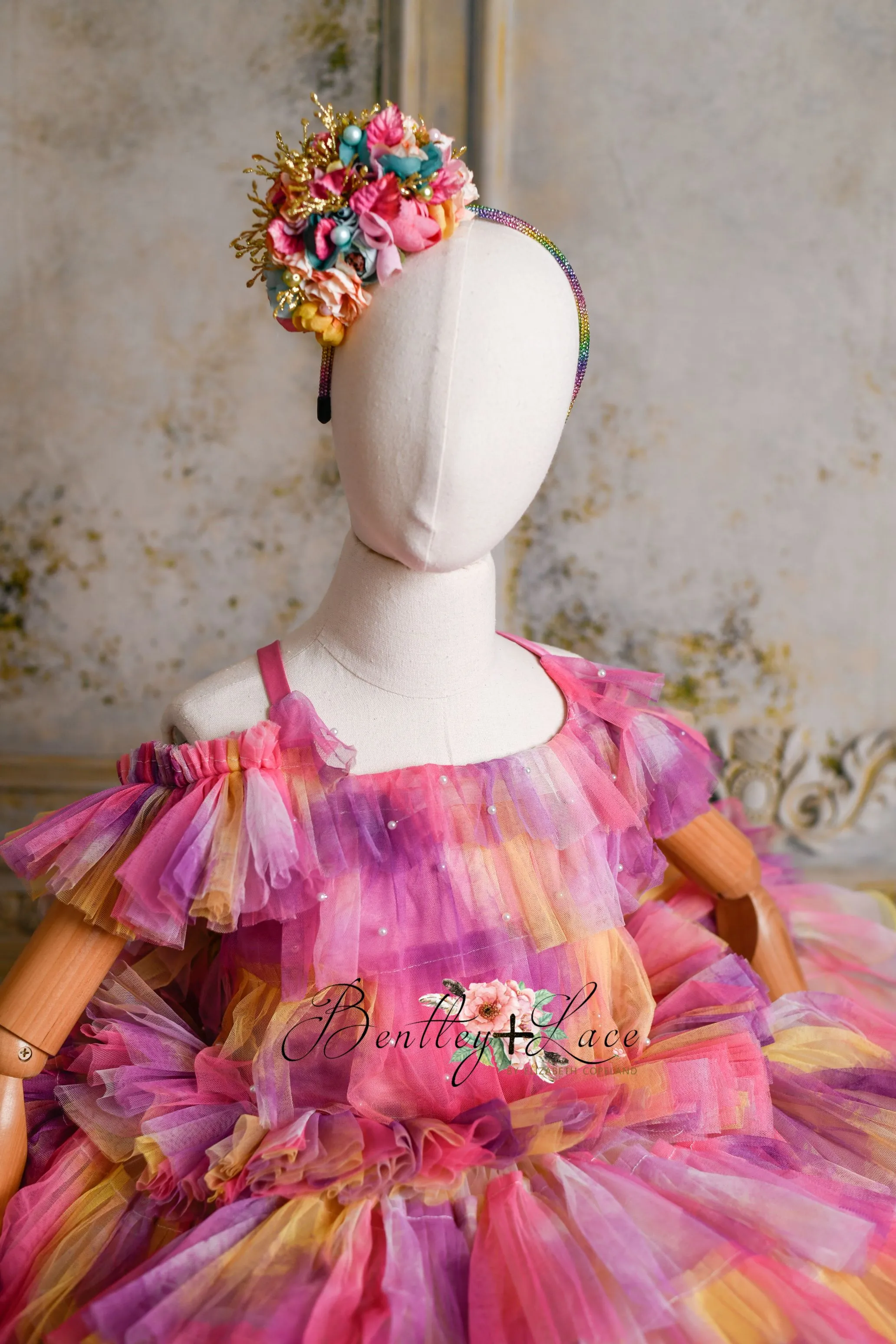 "Sunset Sorbet" petal  Length Dress ( 6 Year - Petite 7 Year)-