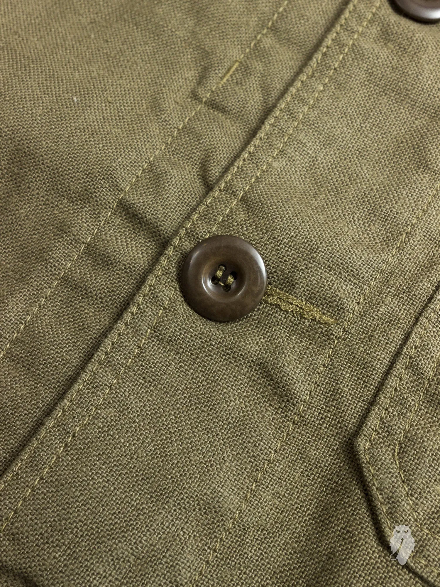 "Travail" Linen Work Jacket in Olive