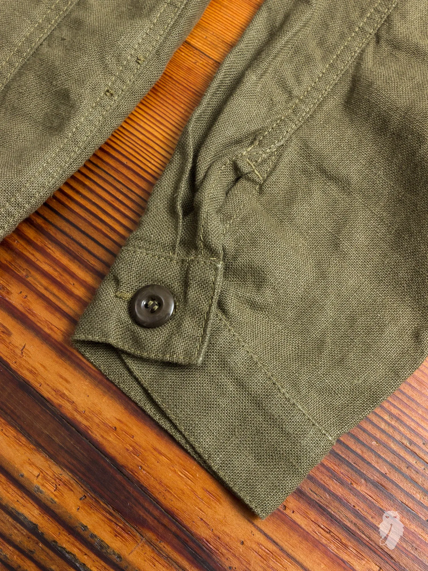 "Travail" Linen Work Jacket in Olive