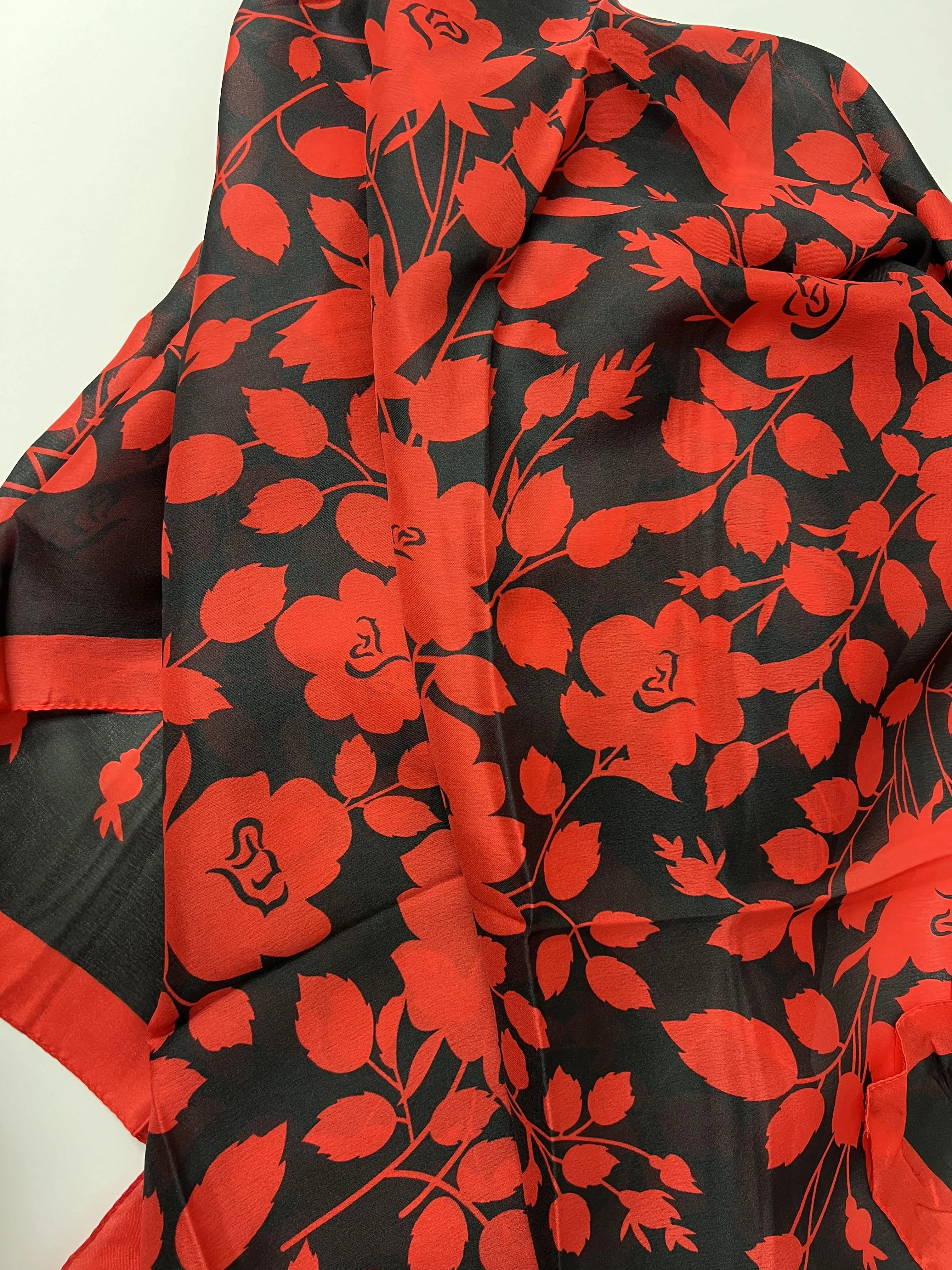 Red and Black Silk Scarf