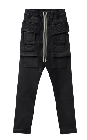 Rick Owens DRKSHDW 'Black' Creatch Cargo Waxed Pants