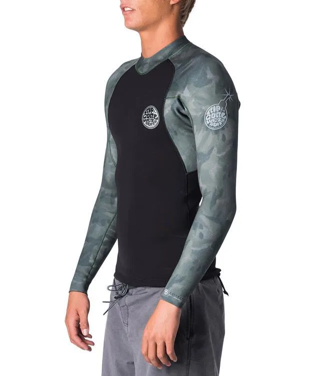 Ripcurl E-Bomb Mens 1.5mm Heater Top (2019) - Camo