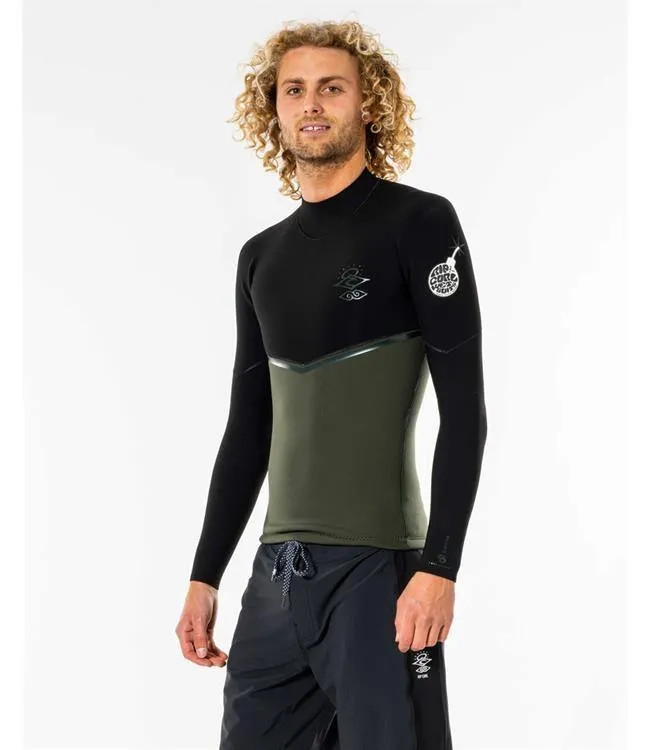 Ripcurl E-Bomb Mens 1.5mm Heater Top (2022) - Olive