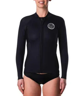 Ripcurl Womens Dawn Patrol Long Sleeve Heater Top (2022) - Black