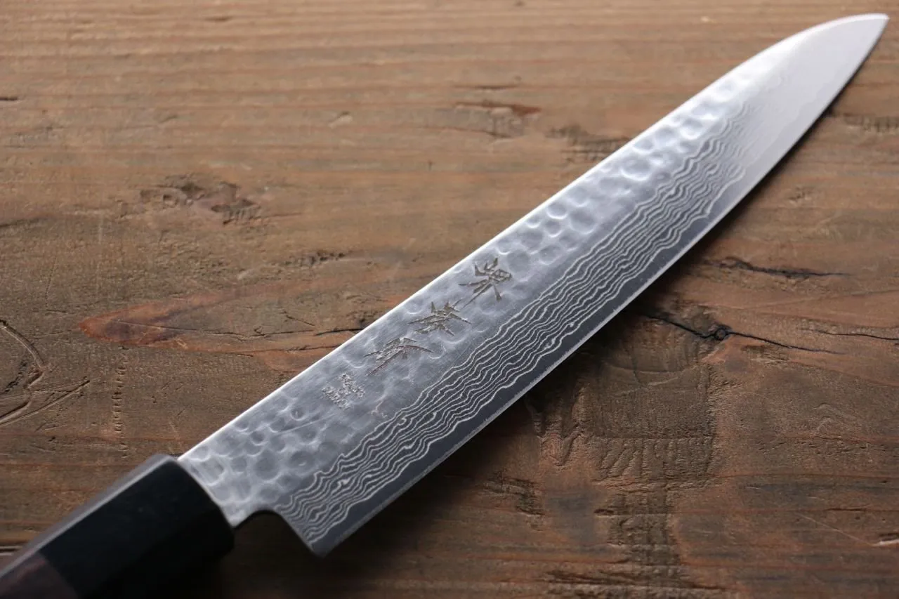 Sakai Takayuki AUS10 45 Layer Damascus Petty-Utility 150mm Shitan Handle