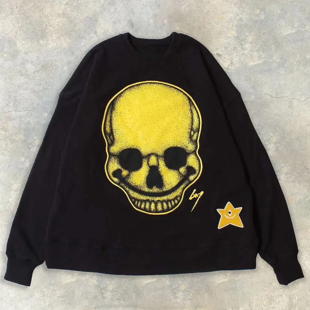 Smiling skull casual street home hoodie