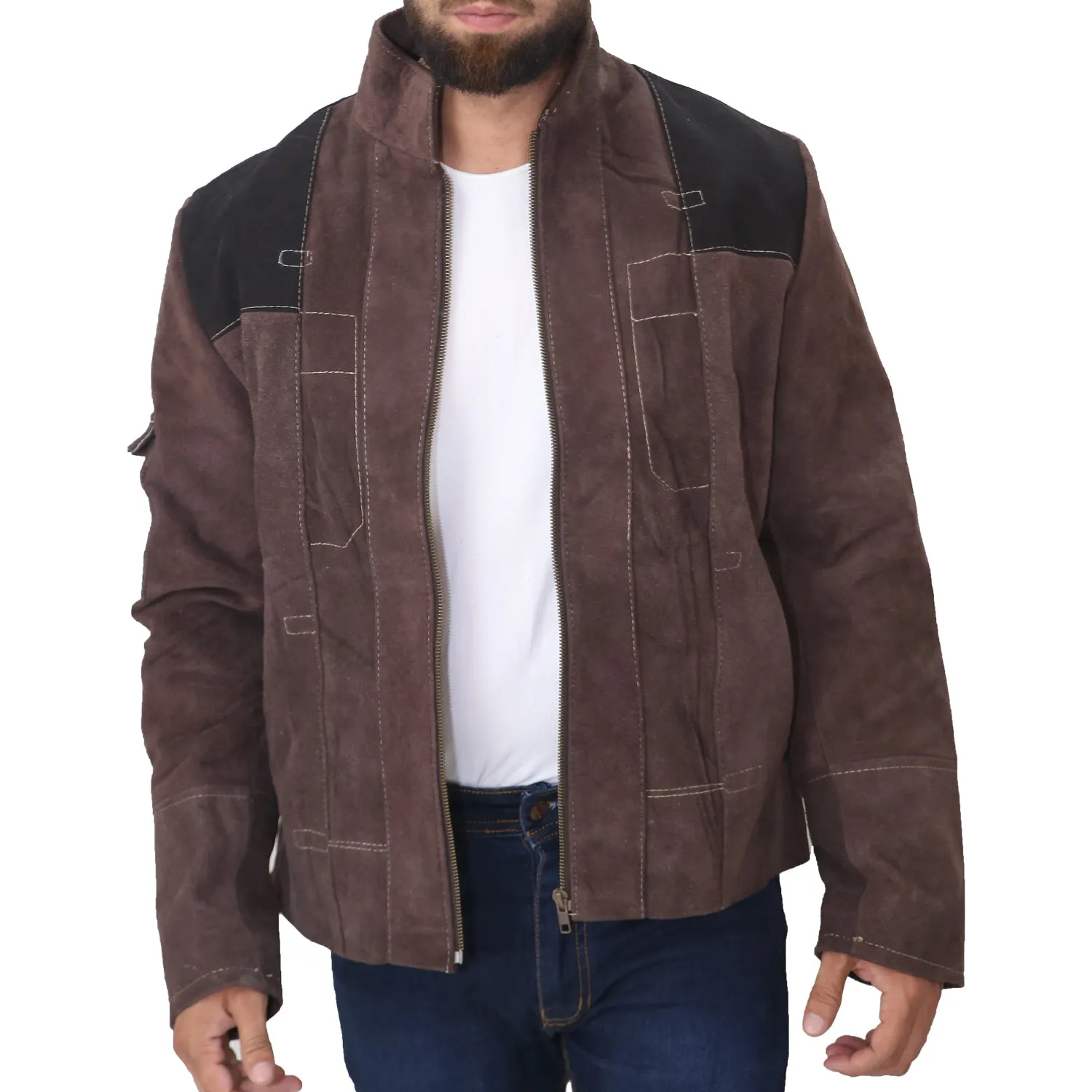 Solo A Star Wars Story Brown Motorcycle Men's Suede Leather Jacket