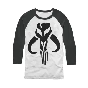 Star Wars The Mandalorian Mythosaur Symbol 3/4 Sleeve Baseball T-Shirt