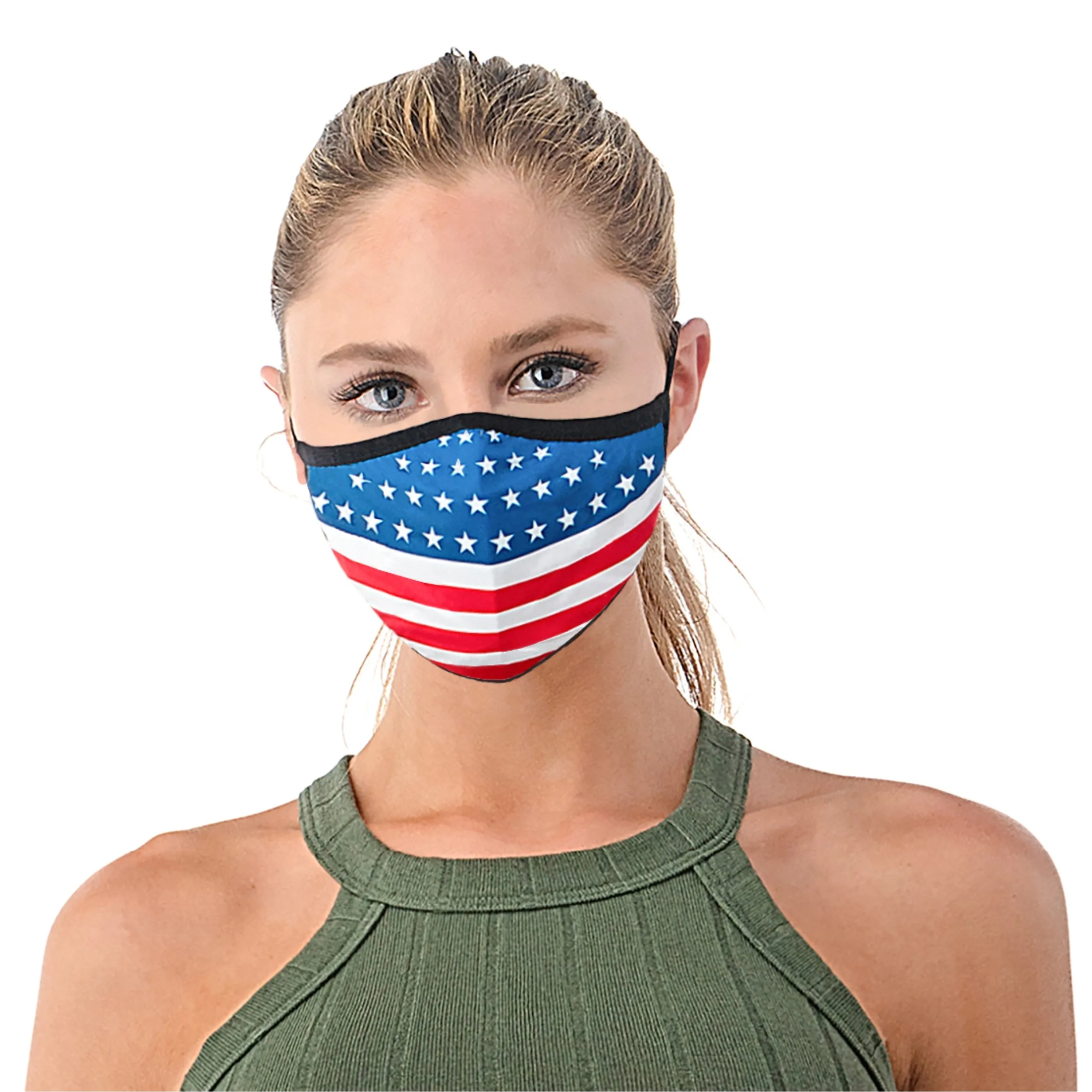 STARS AND STRIPES, U.S. FLAG SILVER-ION FACE MASK