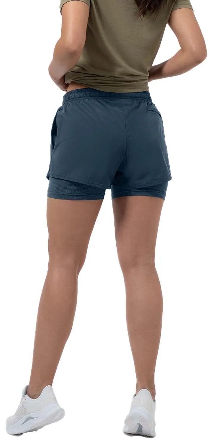 super.natural Women&#x27;s Double Layer Shorts Blueberry | Buy super.natural Women&#x27;s Double Layer Shorts Blueberry here | Outnorth