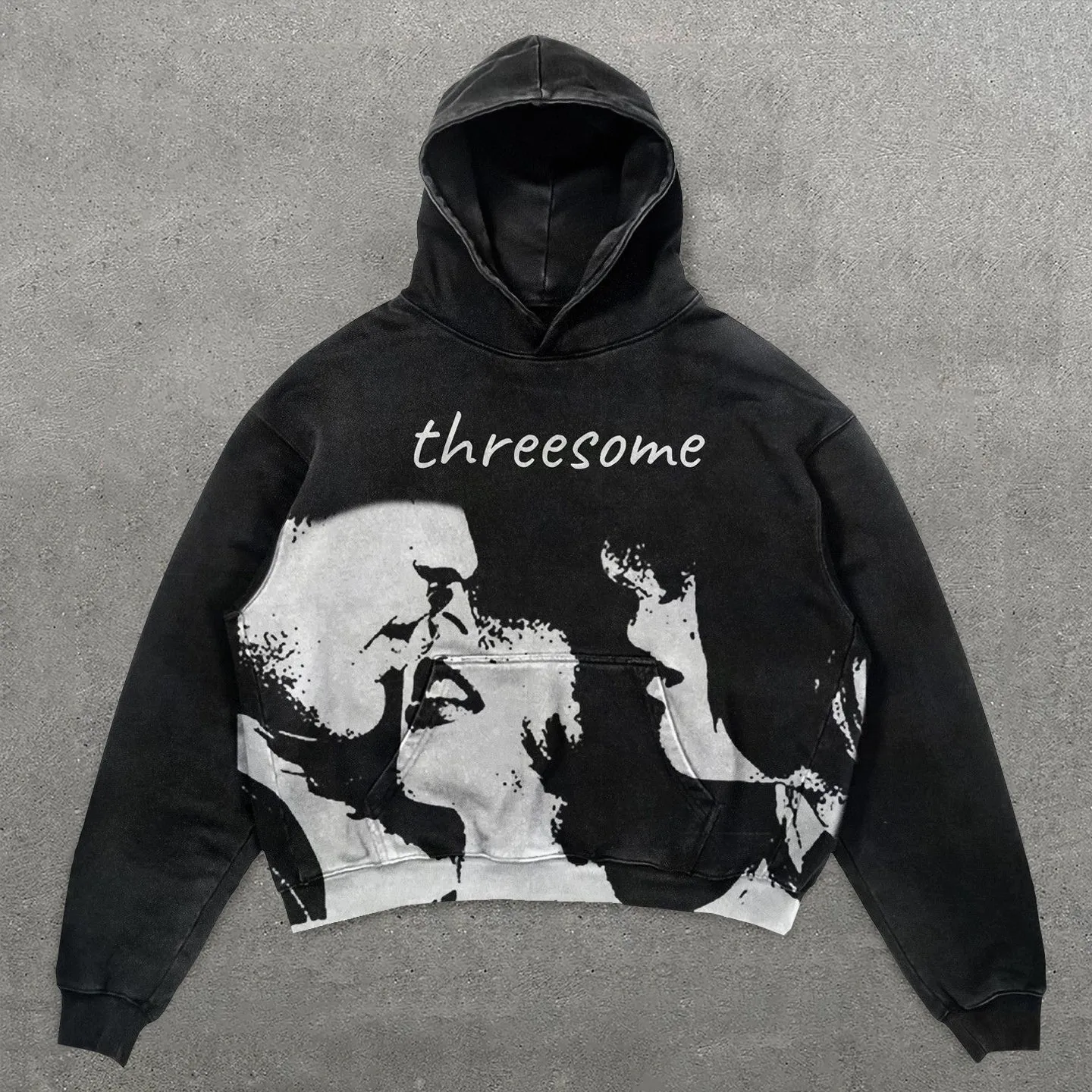 Threesome Print Long Sleeve Hoodies